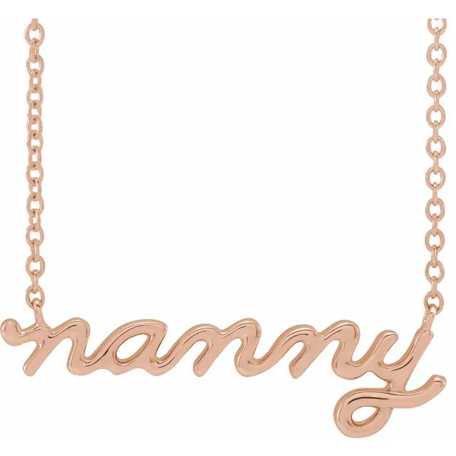14K Rose Gold Nanny 18" Necklace