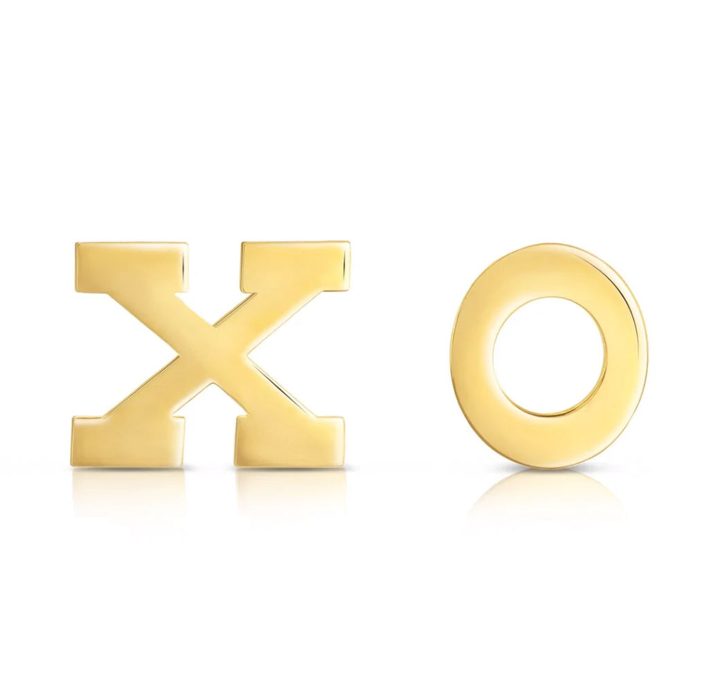 10K Yellow Gold XO Stud Earring