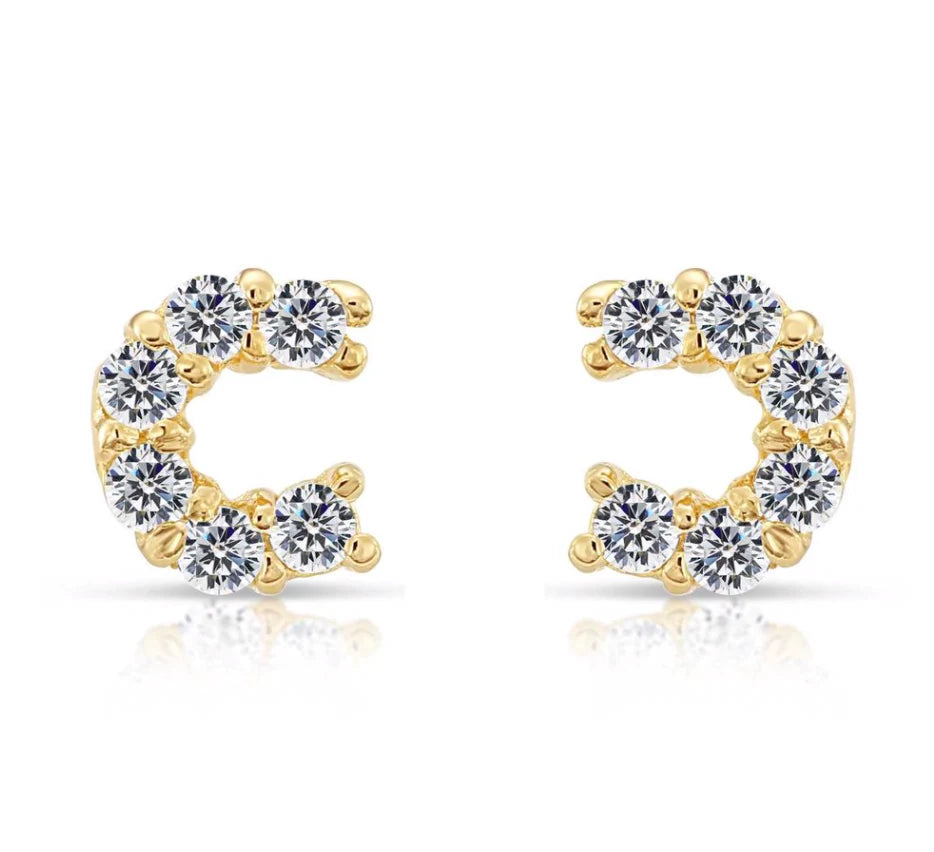 10k Yellow Gold Horseshoe Stud Earrings