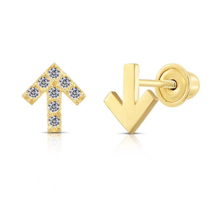 10k Yellow Gold Arrow Stud Earrings