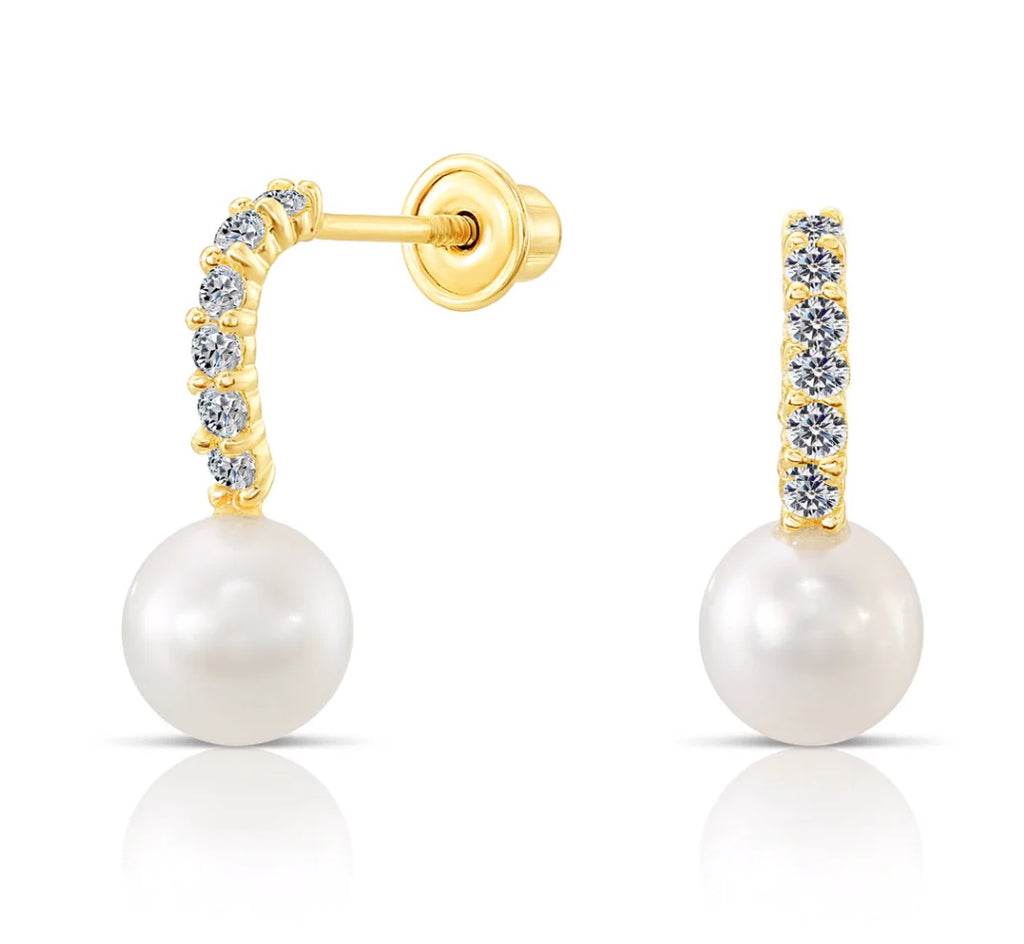 10k Yellow Gold Freshwater Pearl Stud Earrings